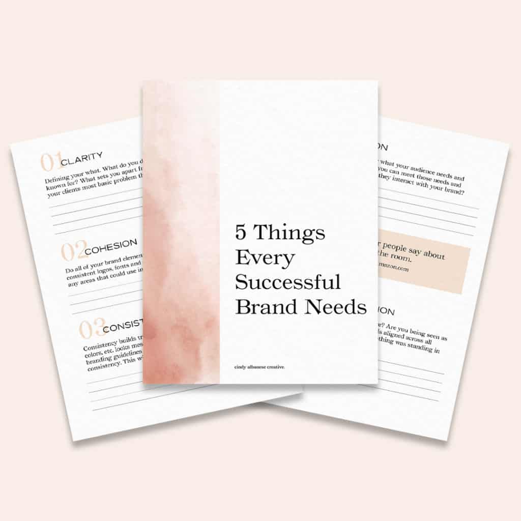 5 Things Every Successful Brand Needs worksheet images.