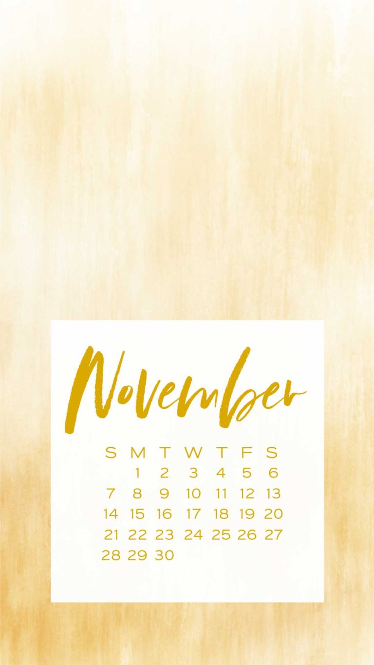 November phone background watercolor yellow