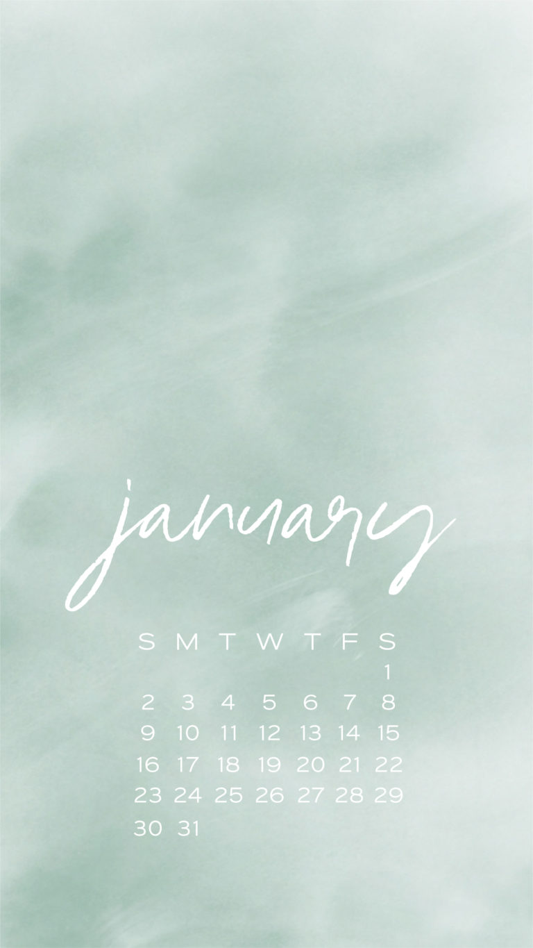 January 2022 Phone wallpaper dark blue watercolor
