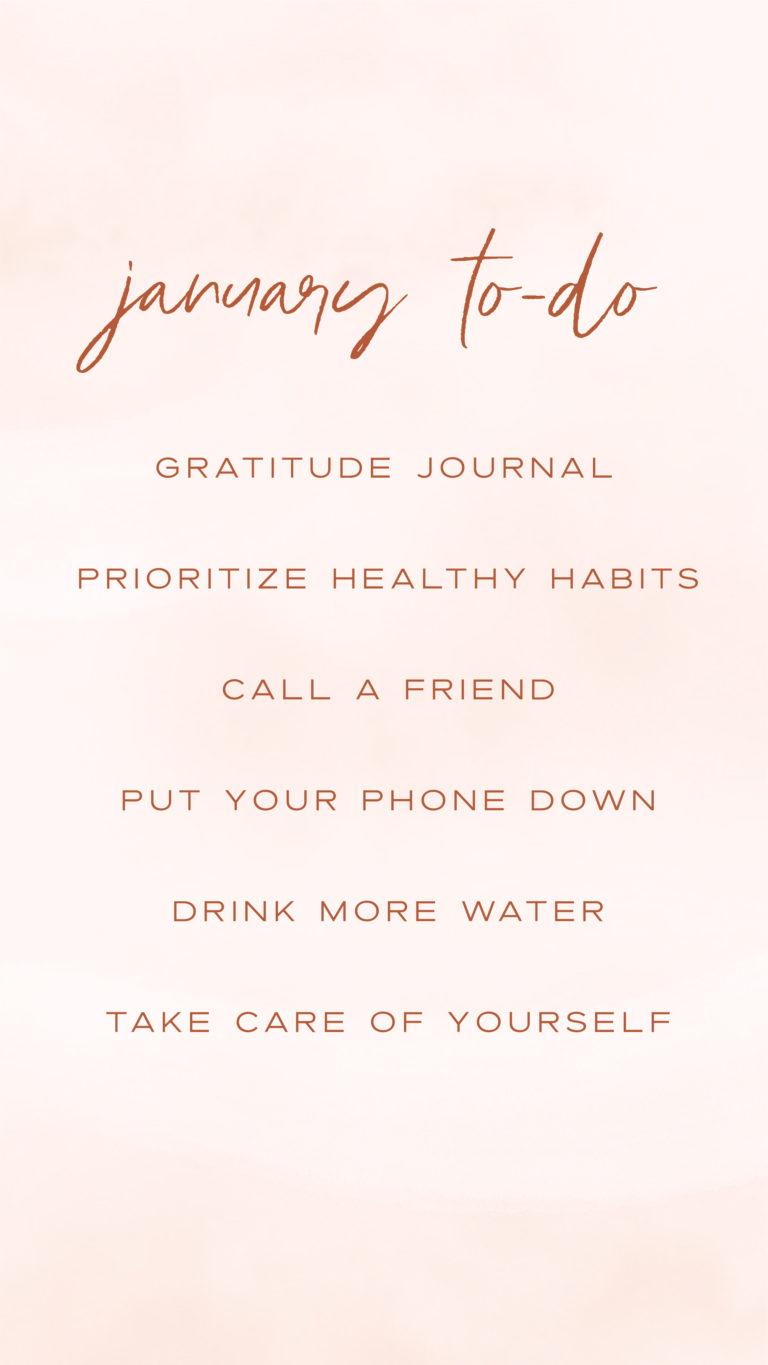 January to do list phone wallpaper pink
