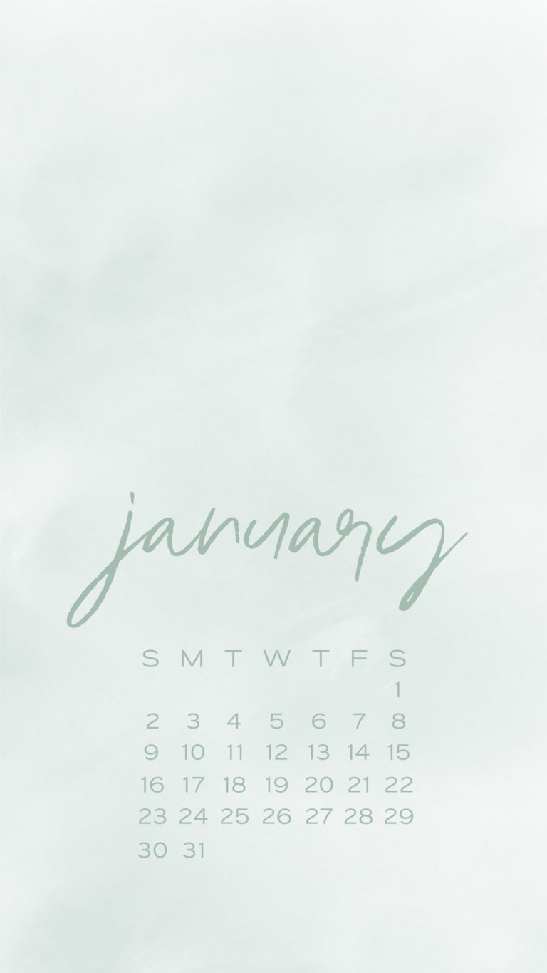 January 2022 Phone wallpaper blue watercolor