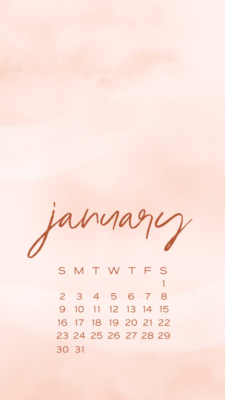 January 2022 Phone wallpaper pink watercolor