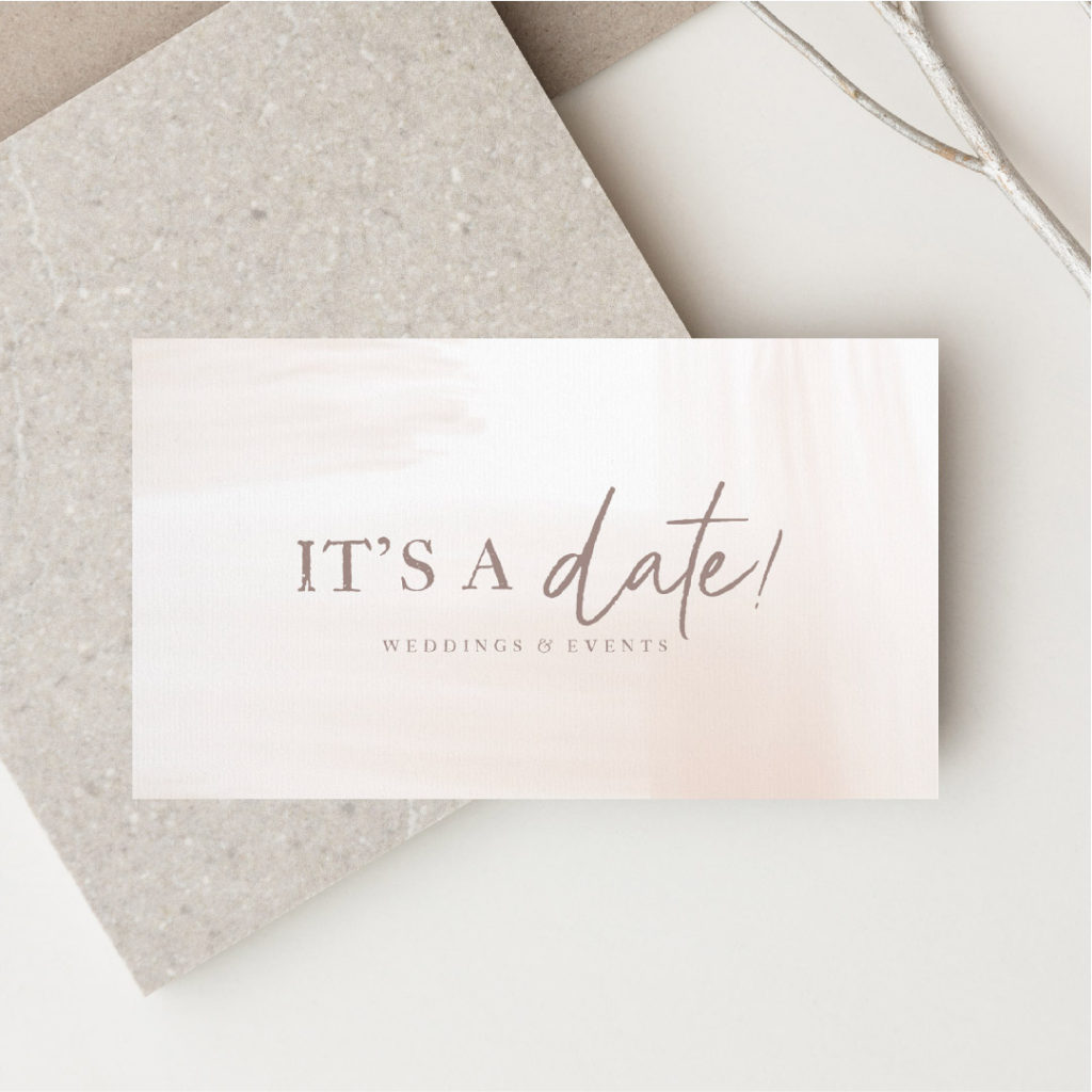 It's A Date Business Card Watercolor Pattern