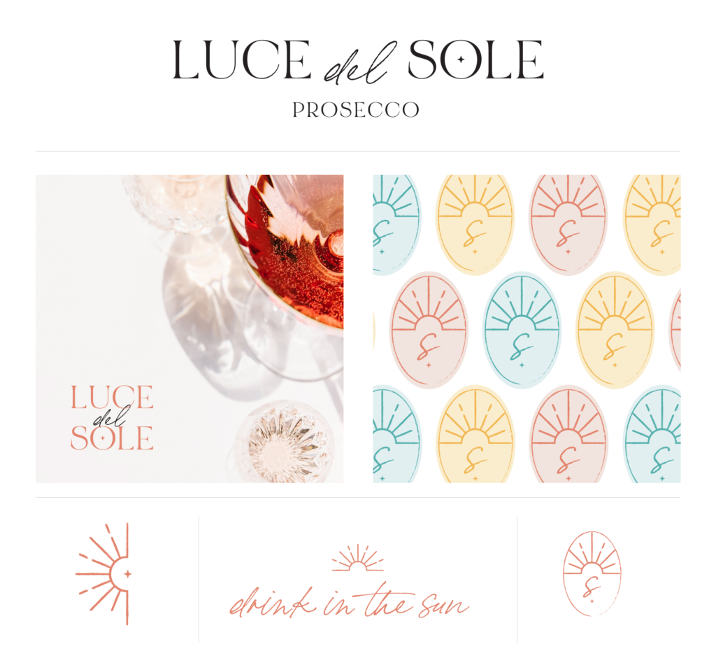 Luce Del Sole Branding pattern and logos