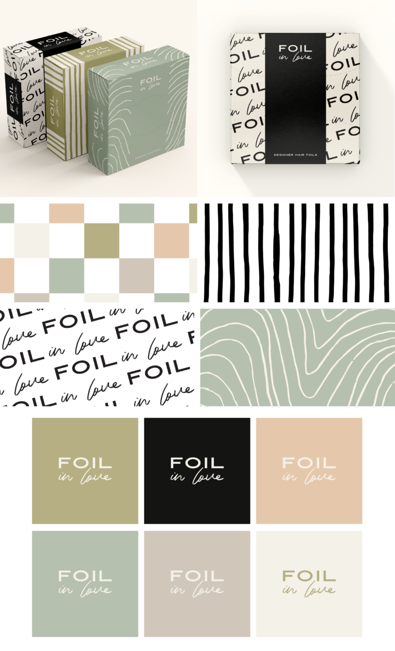 Foil in Love Brand Identity Design for Custom Patterned Hair Foils