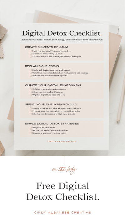 Free Digital Detox Checklist Cindy Albanese Creative
